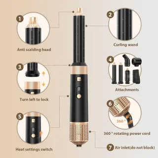 Sendowtek Cepillo Secador de Pelo 6 en 1