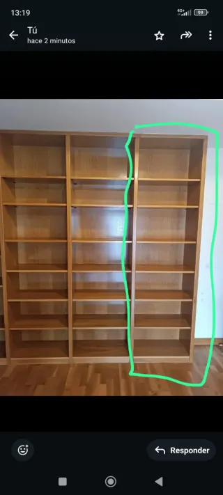 Estantería de roble natural