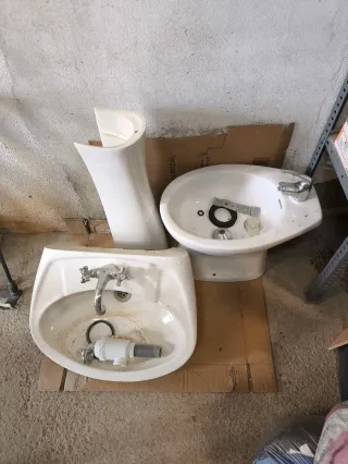 Lavabo blanco de porcelana varios tipos.