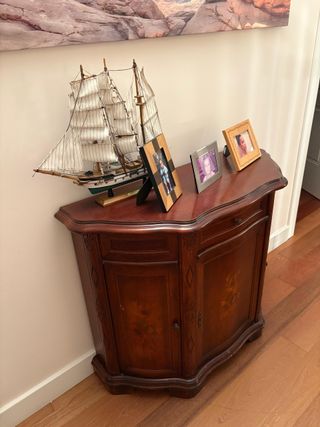 Mueble recibidor madera maciza marquetería