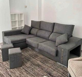 Sofá modular gris tela