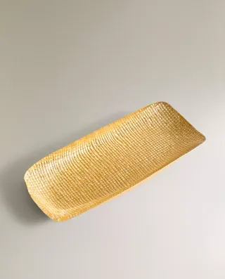 Zara Home FUENTE VIDRIO IRREGULAR DORADO Nuevo