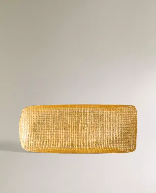 Zara Home FUENTE VIDRIO IRREGULAR DORADO Nuevo