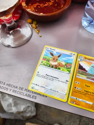 Cartas Pokémon Eevee, Quagsire, Rayquaza, Drampa