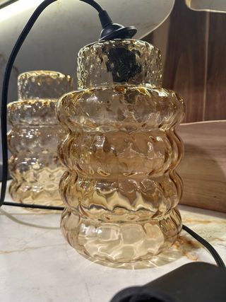 Lámparas Zara Home Cristal Ámbar Ondulado (2)