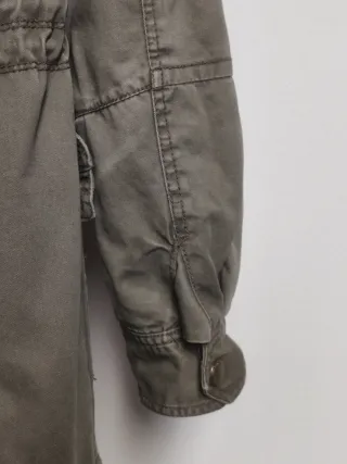 Parka verde militare con cappuccio