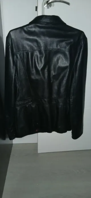 Chaqueta de cuero negra mujer Tex
