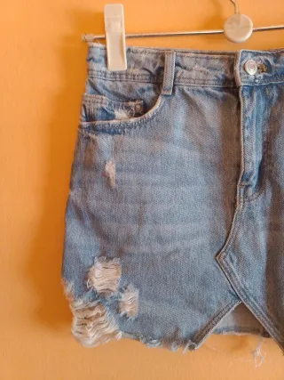 Minifalda Zara Talla S Desgastada