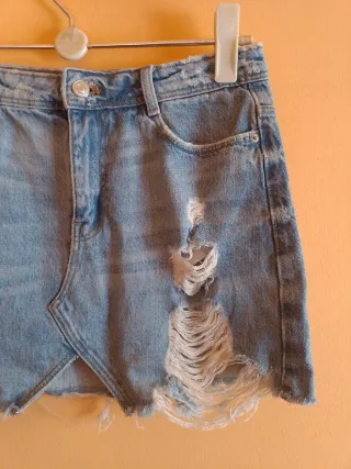 Minifalda Zara Talla S Desgastada