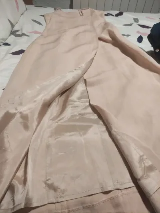 Traje vestido y chaqueta rosa palo