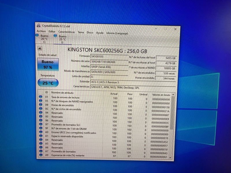 DISCO SSD Kingston SKC600 256GB SATA III 2,5” afbeelding 5
