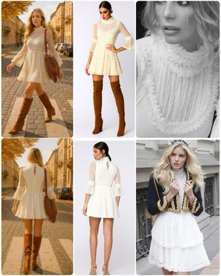 G&L con etiqueta Vestido blanco evento T. Xs