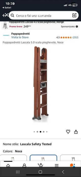 Scala pieghevole in legno foppapedretti