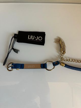 Cintura Liu Jo vera pelle blu e oro