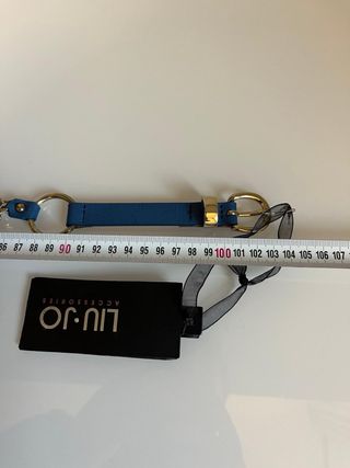 Cintura Liu Jo vera pelle blu e oro