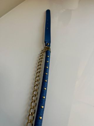 Cintura Liu Jo vera pelle blu e oro