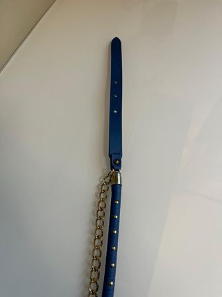 Cintura Liu Jo vera pelle blu e oro