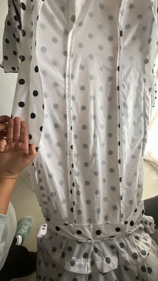 Vestido de flamenca blanco y negro