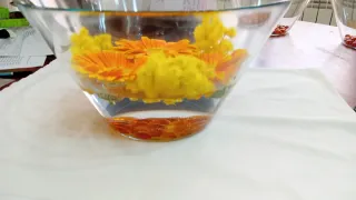 6 Ciotole Vetro + Perle Ambra per Centrotavola