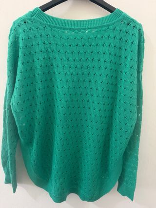 Maglia verde in cotone a maglia