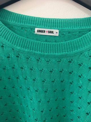 Maglia verde in cotone a maglia