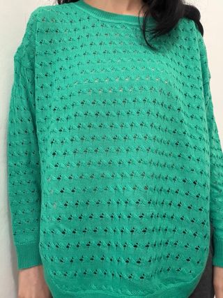 Maglia verde in cotone a maglia