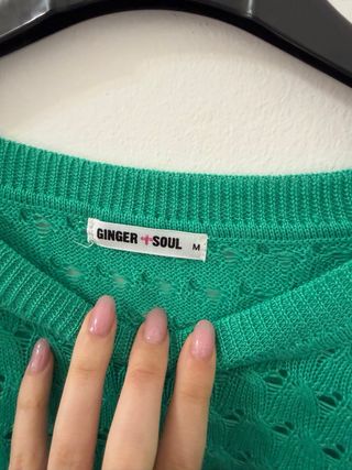 Maglia verde in cotone a maglia