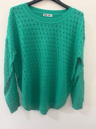 Maglia verde in cotone a maglia