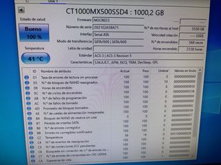 SSD Crucial MX500 1TB M.2 SATA (no NVMe).