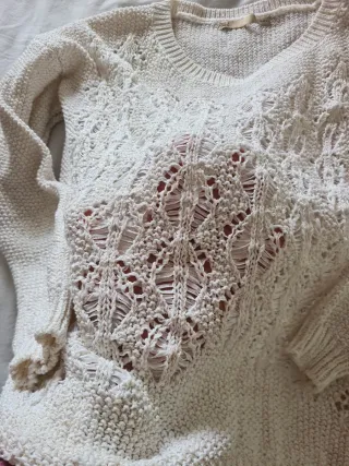 Jersey Sfera calado blanco y dorado T L