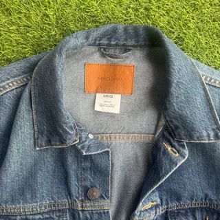 Mango Denim Jacket L Blue Vintage Trucker Cotton L