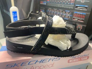 Sandalias Skechers Negras Mujer