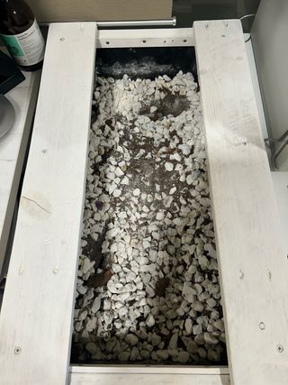 Jardinera grande de madera blanca