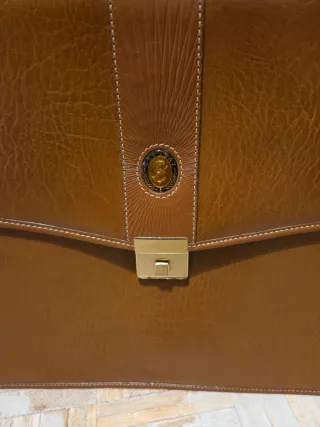 Maletín de cuero Granday marrón nuevo