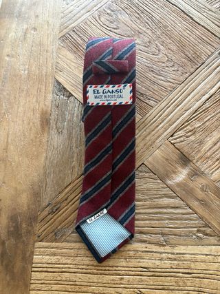 Corbata El Ganso Rayas Azul y granate