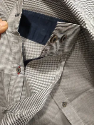 Camisa H&M Rayas Azul/Gris Talla M