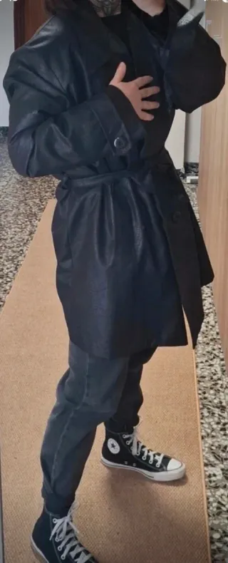 Gabardina efecto piel serpiente vintage talla XXL