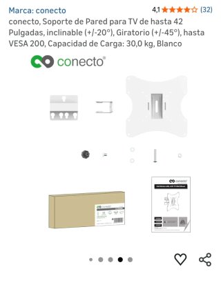 Soporte Pared TV/Monitor Conecto 42 Giratorio