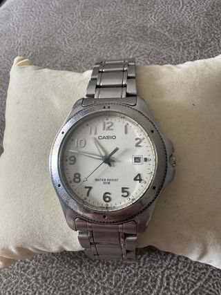 Reloj Casio Caballero Plata y Blanco