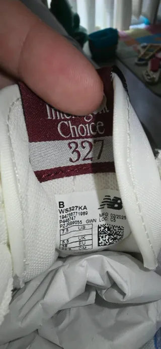 New Balance 327 Blanco/Burdeos