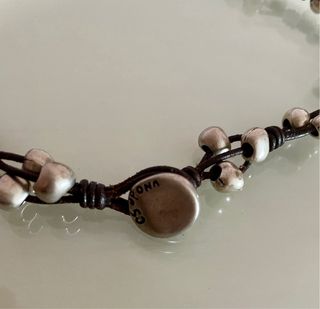 Gargantilla Uno de 50 Cuero y Plata