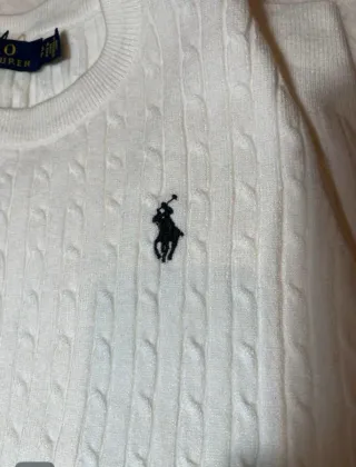 Jersey Ralph Lauren Blanco Logo Azul Talla S