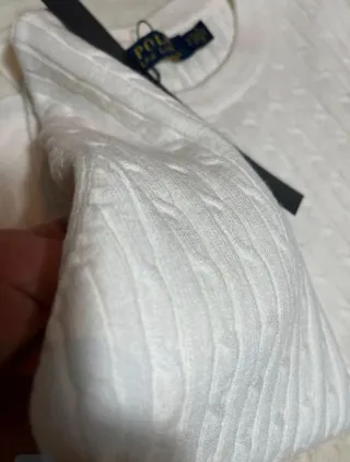 Jersey Ralph Lauren Blanco Logo Azul Talla S