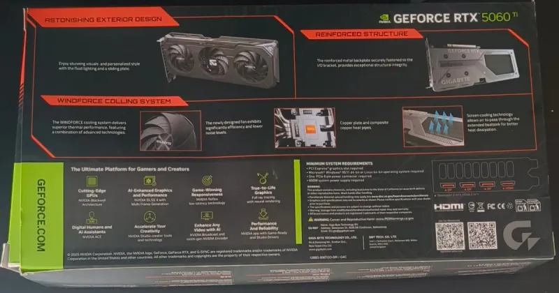 Tarjeta Gráfica Gigabyte RTX 5060 Ti Gaming OC 16G afbeelding 2