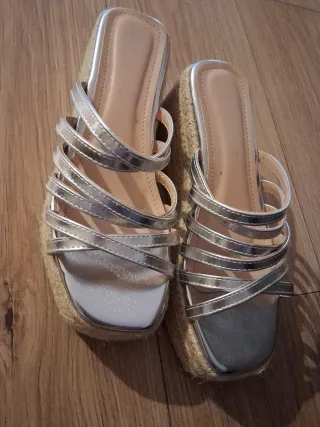 Sandalias Plataforma Esparto Mujer