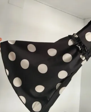 Vestido Flamenca Lunares Blanco y Negro Entero