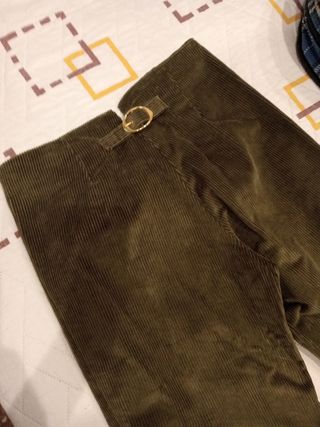 Pantalones Pana Fallero.Talla 16.. Verde Oliva