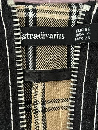 Falda cuadros beige y negro