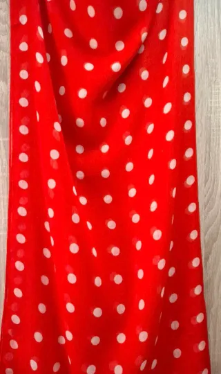 Maxi Foulard Mango Rojo Lunares Blancos 180cm