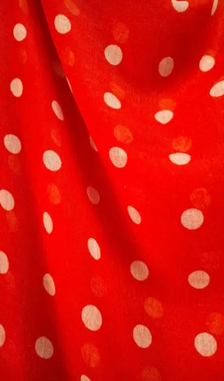 Maxi Foulard Mango Rojo Lunares Blancos 180cm